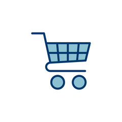 Shopping icon vector isolated on white background. Shopping cart icon. Basket icon. Trolley