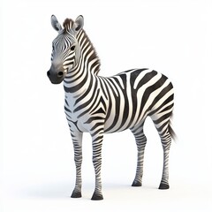 Obraz premium Funny zebra isolated on white background. 3D rendering