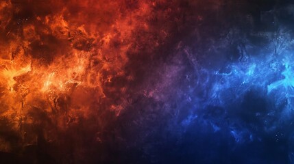 Fototapeta premium Fiery Abstract: Hot Red And Cool Blue Nebula Cloud Background