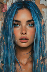 portrait of a woman with painted face