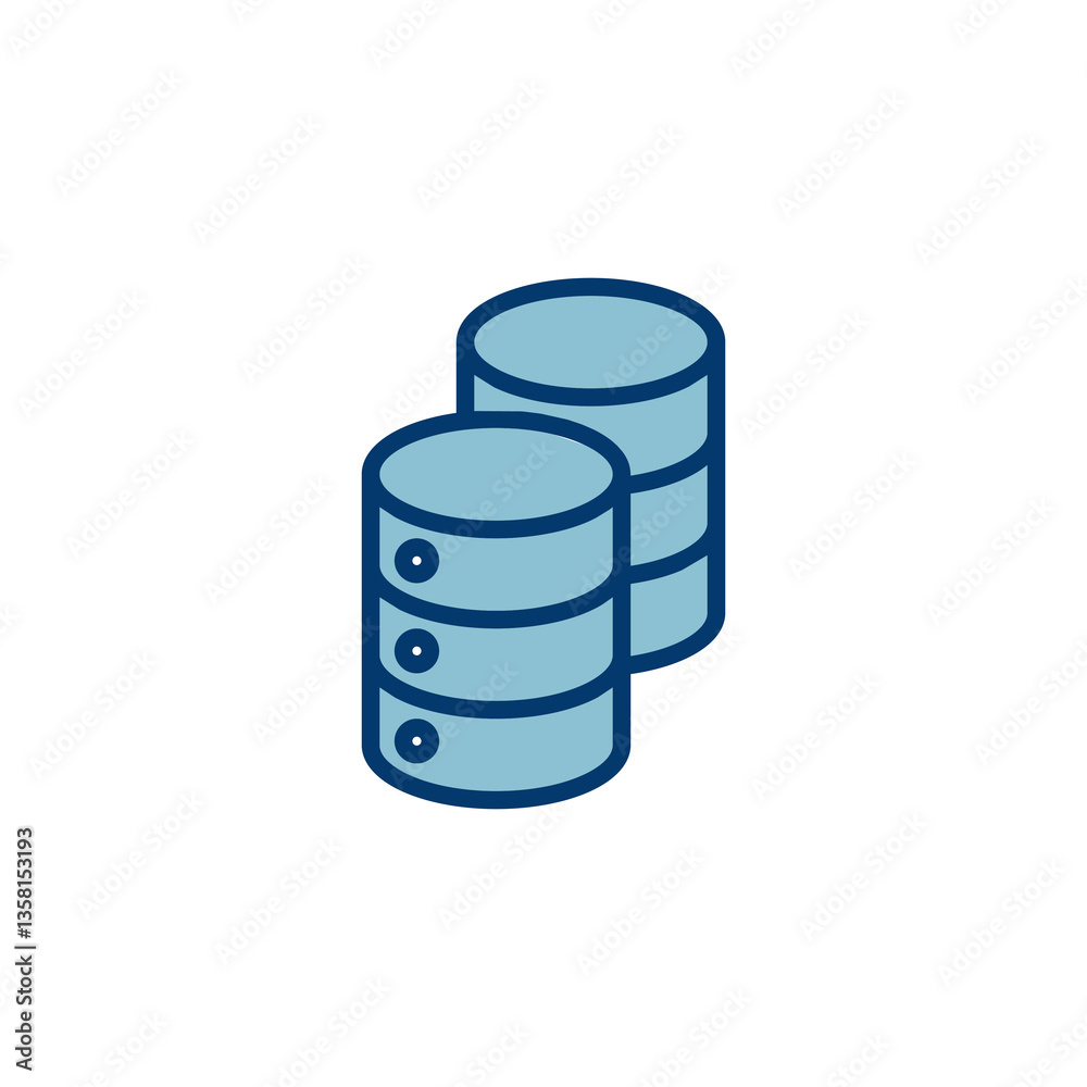 Poster database icon vector isolated on white background. database vector icon