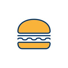 Hamburger icon vector isolated on white background. Burger and hamburger icon. Fast food vector icon