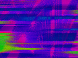 Abstract bright purple and lilac background with green smudges from brushes. Dynamic illustration. Test screen abstraction. Grainy texture Digital art