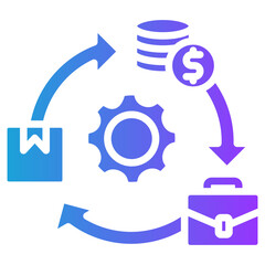 Business Model glyph gradient icon