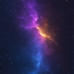 Obraz premium Cosmic Nebula, Purple-Orange Gas Cloud, Starry Background, Space Art, Design