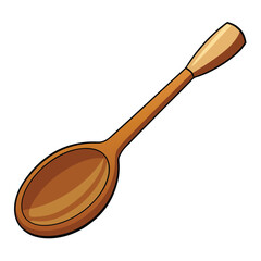 wooden spoon on white background