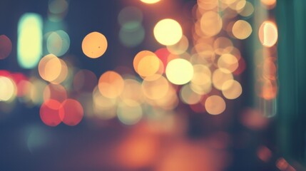 Obraz premium Blurred Bokeh Lights Background, Abstract Cityscape Night Lights