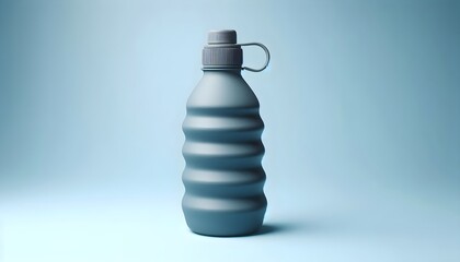 Durable blank collapsible water bottle with leak-proof cap, no branding.