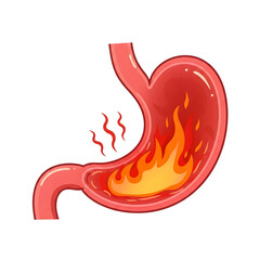 Fototapeta premium Heartburn stomach transparent background