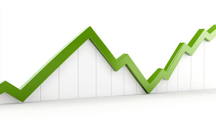 green line sharply rises on a stock market chart, symbolizing a market downturn, economic decline, or loss in investments, reflecting volatility and financial uncertainty in modern markets