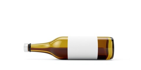 3D Realistic Bottle Mockup on White Background