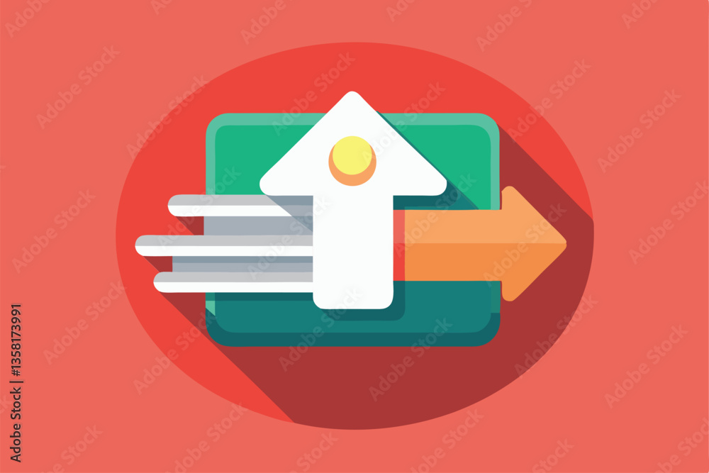 Poster the visual displays a customizable upvote button with a moving arrow, emphasizing user interaction, 