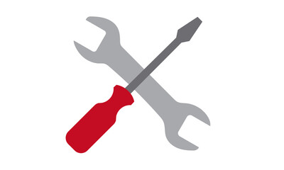 set of tools wrench and screwdriver