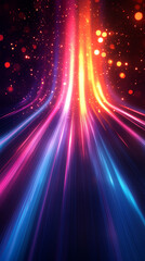 dynamic motion blur effect with shiny digital dust and abstract stripes, creating a modern textured surface. The film grain adds depth, symbolizing movement, change, and energy