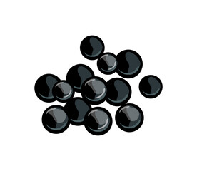 Vector illustration of a pile of black caviar.