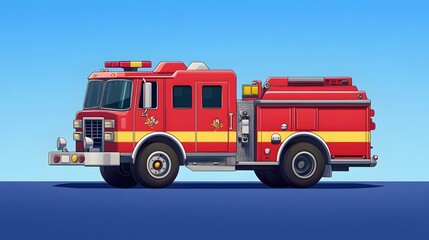 Professional Fire Truck Emoji Cartoon Vector Illustration for Creative Designs