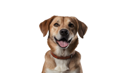 Brown Dog isolated on white background, design elements, png