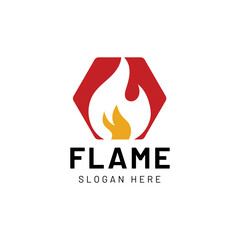 Fire or flame logo design isolated on white background.