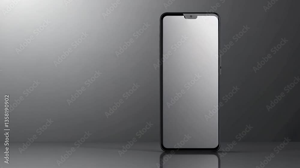 Poster realistic smartphone mockup with blank screen on minimal background generative ai