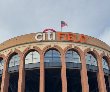 Flushing, New York, USA, March 31, 2024: The Citi Field is a baseball stadium located in Flushing Meadows&ndash;Corona Park, in the borough of Queens, NYC, is the ballpark of MLB&rsquo;s New York Mets.