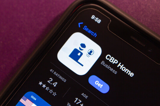 Mexico City, MEXICO - Mar 19 2025 : CBP Home app is displayed on the App Store. CBP Home is a U.S. Customs and Border Protection portal for travel, immigration, and customs services.