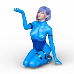 サイバーウーマン　3DCGレンダリング