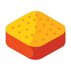 Slice of Swiss cheese on a white background