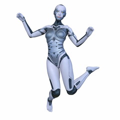 女性サイボーグ　3DCGレンダリング