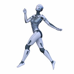 女性サイボーグ　3DCGレンダリング