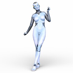 女性サイボーグ　3DCGレンダリング