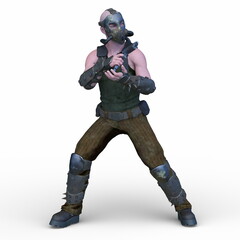 鉄の仮面をかぶった戦士　3DCGレンダリング