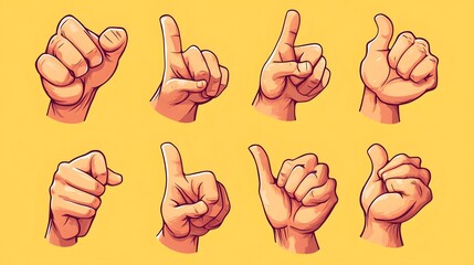 Professional Hand Gesture Emoji Cartoon Vector Illustration for Communication Purposes