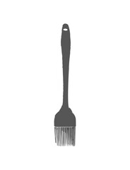 A clear vector illustration of a silicone basting brush with a long handle, used for cooking and grilling.