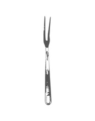 A clean vector illustration of a two-pronged serving fork with a slender handle.