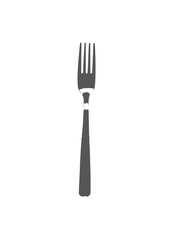A clear vector illustration of a four-pronged salad fork with a distinctive handle design.