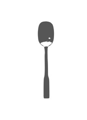 A clear vector illustration of a small metal spoon with an oval bowl and short handle.