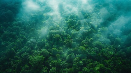 Fototapeta premium Biome war Scientists discover ecosystem have hidden intelligence capable of fighting back against destruction When deforestation reach tipping point jungle coral reef start waging war against human