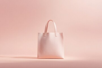 Minimalistic tote bag on pastel background for branding and design mock-up