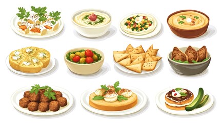 Exquisite Lebanese Cuisine Restaurant Food with Traditional Arab Design Elements for Marketing Campaigns