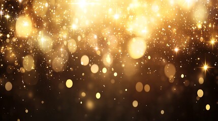 Fototapeta premium Golden Glitter Bokeh Background. (1)