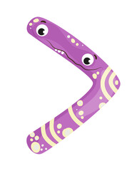 Vector illustration of a right angle bracket, featuring purple design with eye. The scene captures a playful monster right angle bracket.