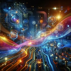 Fototapeta premium Advancing AI and IoT Integration: Revolutionizing Smart Technologies for Future Innovation 