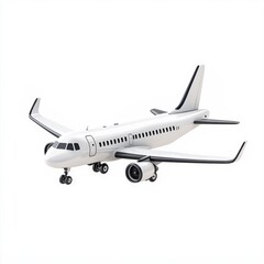 Fototapeta premium Modern passenger airplane model in white color 