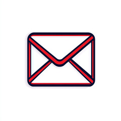 Blue And Red Envelope Mail Icon With Bold Outline