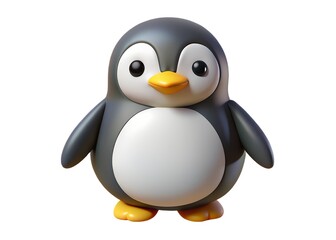 Fototapeta premium Cute Penguin on Display: A charming illustration of a penguin, rendered in a whimsical and endearing style, stands prominently, beckoning viewers.