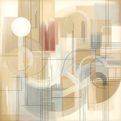Abstract geometric shapes with neutral tones.