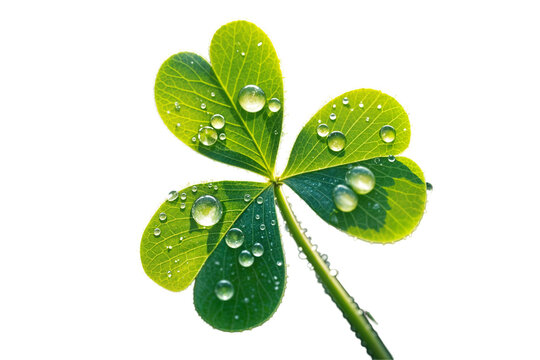 a single vibrant green clover leaf is captured in close-up showcasing its intricate details and delicate structure png transparent background yonca