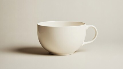 Obraz premium Minimalist aesthetic a cup of ceramic stoneware with soft studio lighting