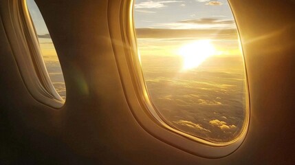 Captivating glimpses of clouds seen from an airplane window.