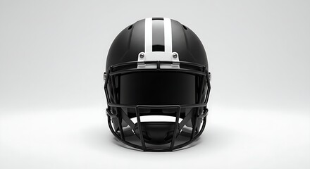 Fototapeta premium A professional football helmet with a dark visor, displayed on a white background